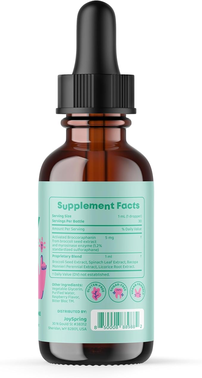 JoySpring SleepBerry Liquid Melatonin and Sulforaphane Supplement for Kids