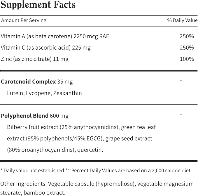 Snap Supplements Eye Health Capsules with Lutein Zeaxanthin Bilberry &amp Lycopene – Supports Vision Eye Function &amp Overall Eye Health – 60 Capsules