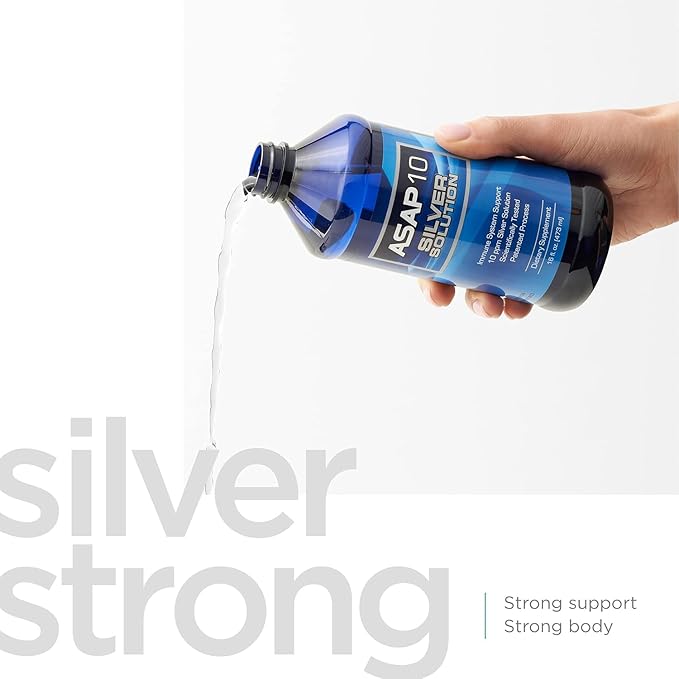 American Biotech Labs - ASAP 10 Silver Solution - Immune System Support 10 ppm Silver Solution Dietary Supplement - 16 fl. oz.