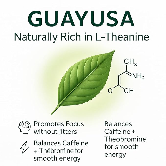 GREEN GUAYUSA TEA BAGS by PACHA | 100 Tea Bags | 1.5g leaf in each | ~33 mg Caffeine per cup | Clean &amp Balanced Energy |