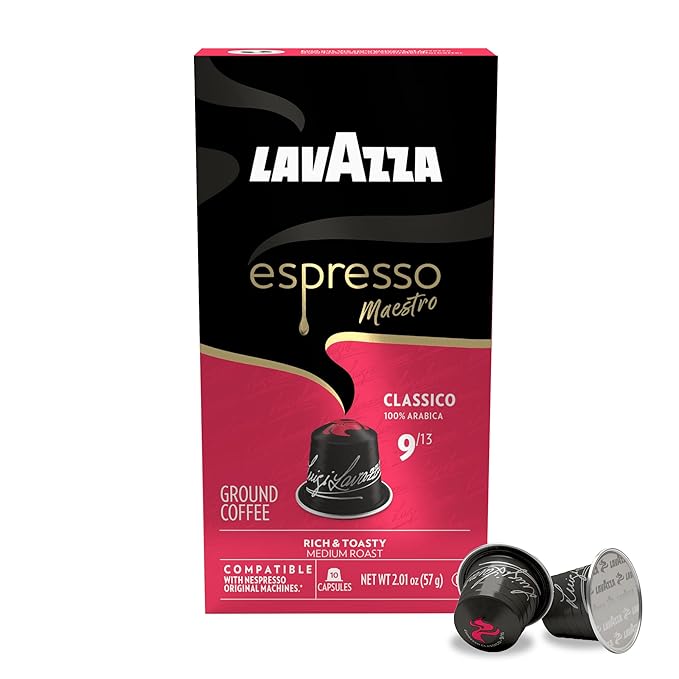 Lavazza Espresso Maestro Classico Aluminum Capsules Compatible with Nespresso* Original Machines Medium Espresso Roast 100% Arabica (60 Capsules)