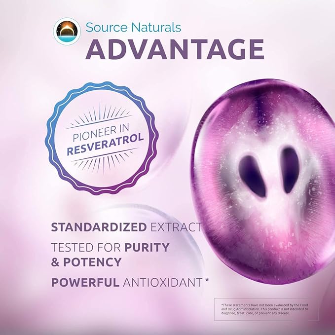 Source Naturals Resveratrol 200 for Healthy Aging* 200 mg - 120 Tablets