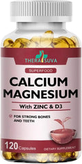 Extra Strength Calcium 1000mg + Magnesium 400mg + D3 + Zinc Complex Supplement for Bone and Immune Health 2 Month Supply 120 Softgels