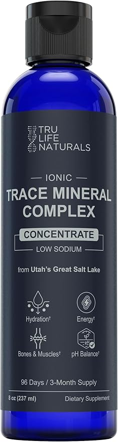 Trace Mineral Complex – 8 oz (96 Servings) – 72+ Ionic Minerals Concentrate/Magnesium Chloride Boron Potassium/Supports Hydration &amp Electrolyte Balance