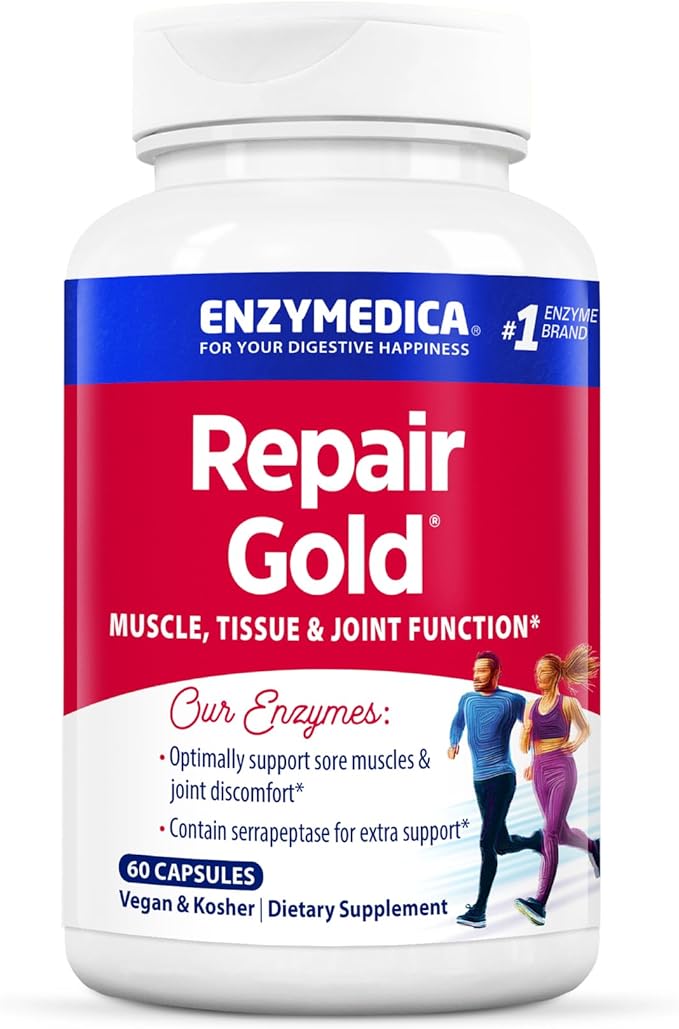 Enzymedica Repair Gold Proteolytic Enzymes Joint Support Supplement Promotes Muscle Recovery &amp Tissue Function 60 Count