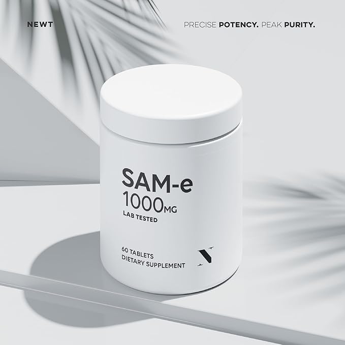 SAM-e 1000mg Per Tablet 60 Servings of Pharmaceutical Grade Non-GMO Soy Free Gluten Free and Enteric Coated Tablets - SAM e Supplement for Brain Joint Liver and Mood Support Supplement
