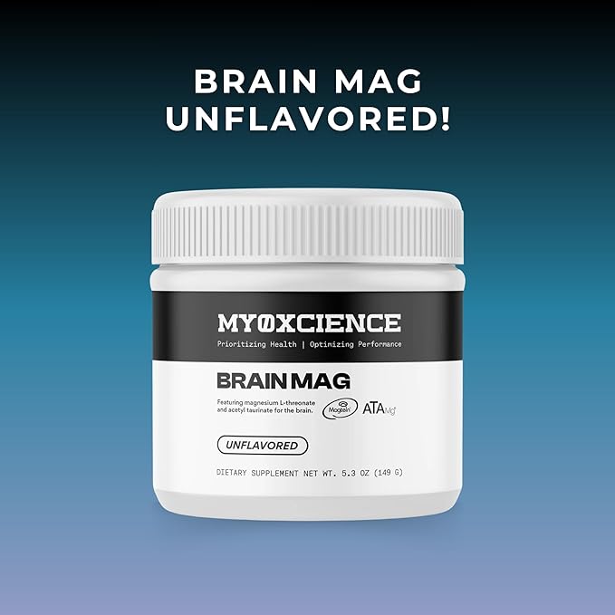 MYOXCIENCE Brain Mag | Magnesium L-Threonate Magtein &amp Magnesium Glycinate Powder (Unflavored) (60 Servings)