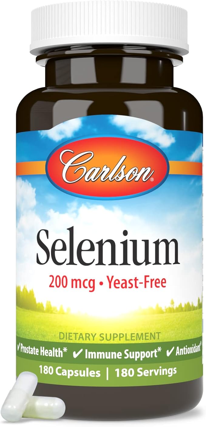 Carlson - Selenium 200 mcg Yeast-Free Prostate Health &amp Immune Support Antioxidant 180 capsules