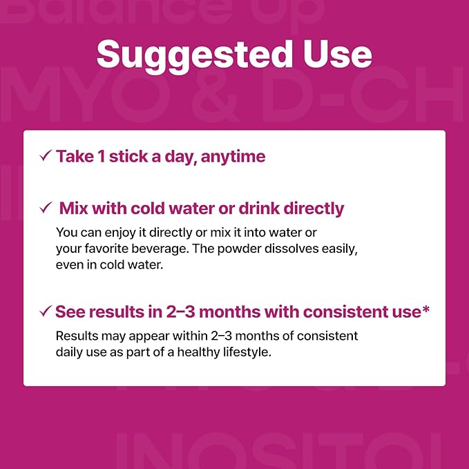 Balance Up Inositol 40:1 Myo &amp D-Chiro with Folate(Vitamin B9) &amp Choline – Hormone Balance &amp Reproductive Health Support for Women – Lemon Lime Stick Powder 30 Servings
