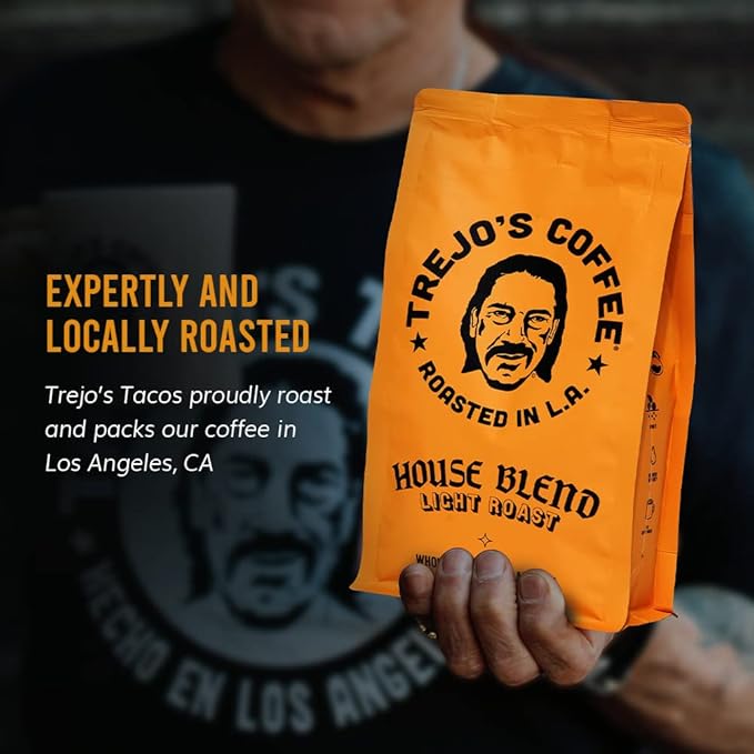 Trejo's Coffee House Blend Light Roast Whole Bean Coffee 12 Ounce Bag 100% Arabica