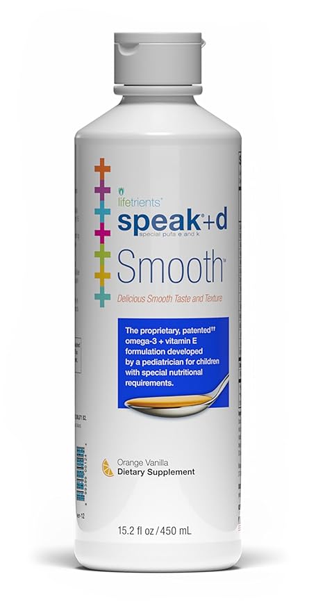 Lifetrients – Speak+D Smooth – Orange Vanilla – 15.2 oz – Pediatrician Formulated to Support Children with Special Nutritional Requirements – Omega-3 &amp Vitamins E’s K's &amp D