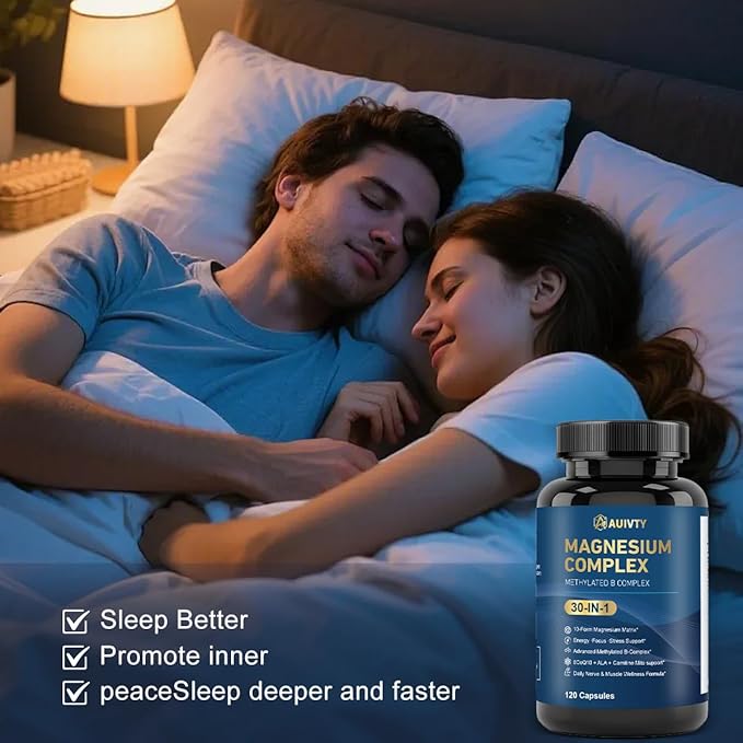 Magnesium Complex 30-in-1 10 Forms of Magnesium + Methylated B-Complex with CoQ10 Alpha Lipoic Acid &amp L-Carnitine 120 Capsules