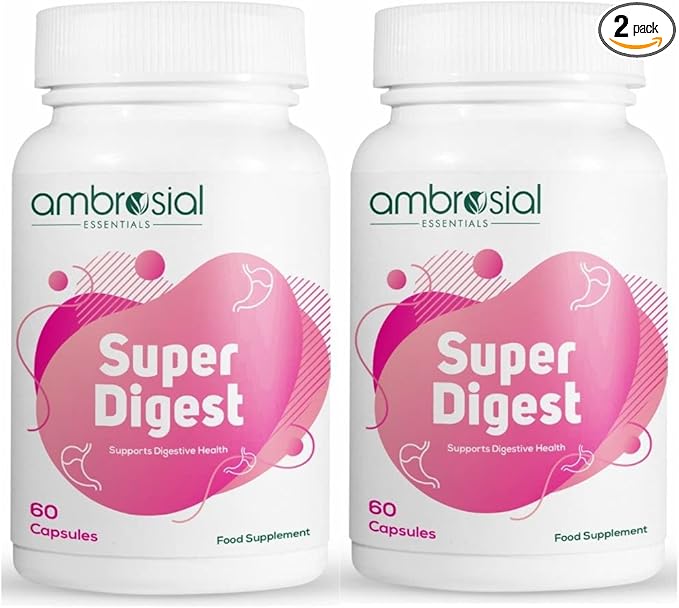 AMBROSIAL Super Digest Digestive Enzymes Supplement Pack of 2-120 Capsules