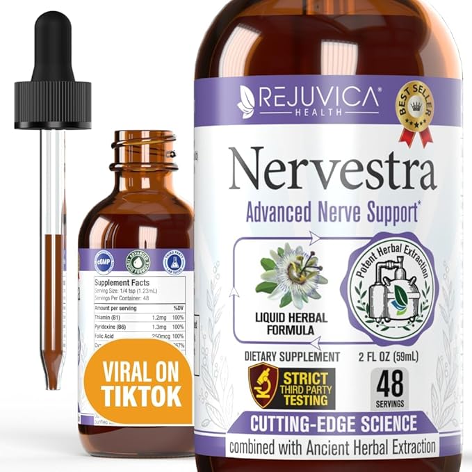 Nervestra - Nerve Health with Alpha Lipoic Acid to Bolster Nerve Health and Support Healthy Nerve Function - Alpha Lipoic Acid Vitamin B6 White Willow Bark Turmeric Passionflower &amp More!