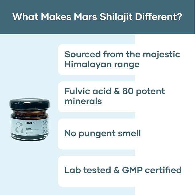 mars by GHC Pure Himalayan Shilajit Resin (Pack of 3) | Powered with Fulvic Acid | Strength Stamina &amp Immunity | Pure Organic Authentic Shilajit Resin sourced from Himalayas (60g)