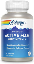 SOLARAY Once Daily Active Man Multivitamin - Cellular Energy and Immune Support Supplement w/Vitamin D Vitamin C B12 B6 Zinc Lutein Digestive Enzymes Whole Foods 60-Day Guarantee 90 Servings
