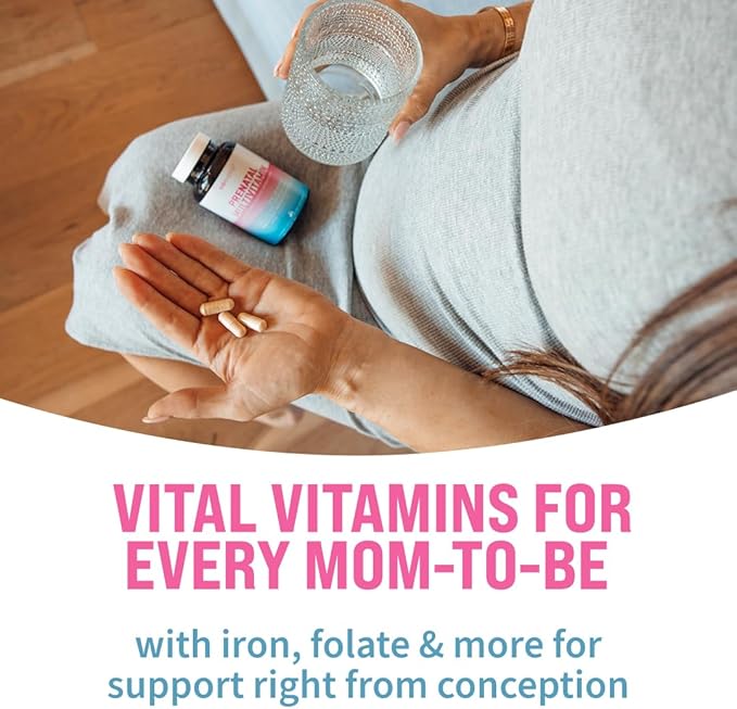 GOBIOTIX Prenatal Vitamins for Women - Multivitamins with Iron Calcium Vitamin D2 C Zinc &amp Folic Acid for Pregnancy - Pre and Postpartum Essentials - Non-GMO - 90 Capsules