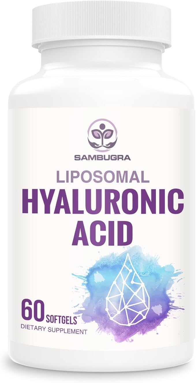 Liposomal Hyaluronic Acid 1000mg High BioavailabilityHyaluronic Acid Capsules Dietary Supplement Support Skin and Bones 60 Capsules