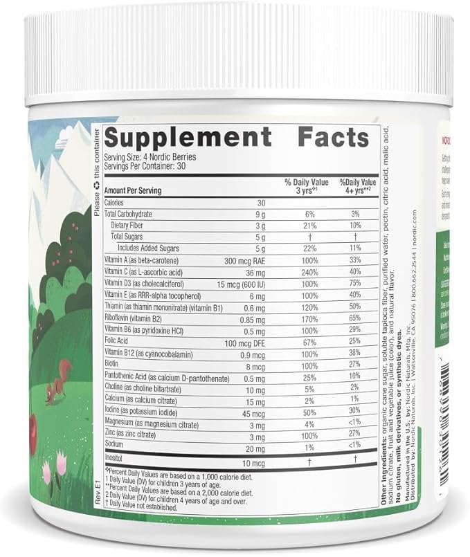 Nordic Naturals Nordic Berries Cherry Berry - 120 Gummy Berries - Great-Tasting Multivitamin for Ages 2+ - Growth Development Optimal Wellness - Non-GMO Vegetarian - 30 Servings