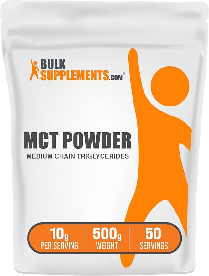 BulkSupplements.com MCT Powder - Medium Chain Triglycerides MCT Oil Powder - Energy Supplement Gluten Free 10g per Serving 500g (1.1 lbs) (Pack of 1)