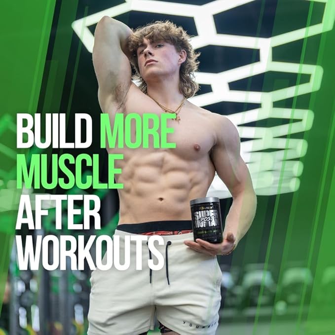 Alpha Lion Superhuman Post Workout Recovery Muscle Builder Drink Creatine Powder + More for Lean Muscle Growth Strength &amp Volume Supplement for Women &amp Men (25 Servings Gainy Smith Apple)