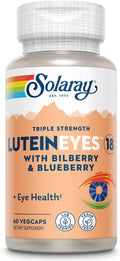 SOLARAY Triple Strength Lutein Eyes 18 mg | Eye &amp Macular Health Support Supplement w/Naturally Occurring Lutein and Zeaxanthin | Non-GMO (60 CT)