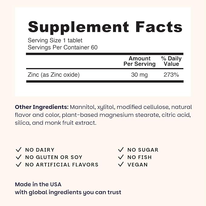 EZ Melts Zinc - Supplement for Immune Digestive &amp Skin Health Support - Non-GMO Vegan &amp Gluten-Free - Blueberry Blast - 120 Dissolvable Tablets (120 Servings)