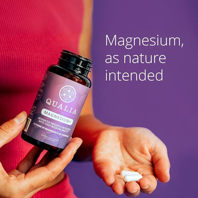 Qualia Magnesium+ | Doctor-Formulated. Premium Formula | High Bioavailability | 10 Forms of Magnesium &amp 70+ Minerals | Relaxed Mood restful Sleep &amp Exercise Recovery | 1 Month Supply