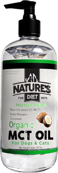 Nature's Diet Organic MCT Oil for Dogs and Cats 32 oz (907g) Human Grade Pure C8 and C10 MCTs from Organic Coconuts