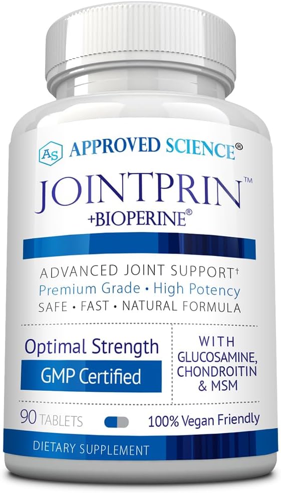 Approved Science Jointprin - Joint Support Supplement - Glucosamine MSM Chondroitin Turmeric Boswellia BioPerine - 1 Month Supply