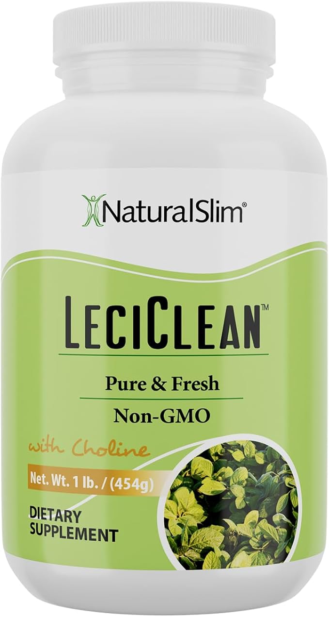 NaturalSlim Natural Soy Lecithin Granules with Choline Pure &amp Fresh Granulated Lecithin Supplement for Cleansing &amp Cognitive Support Non-GMO Food Grade 45 Servings1 lb (454 g)