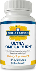 Simple Promise Ultra Omega Burn - Omega-7 Supplement with Pure Palmitoleic Acid - Fish Oil for Metabolism Weight Support &amp Cardiovascular Health - Healthy Heart Support for Men &amp Women | 30 S