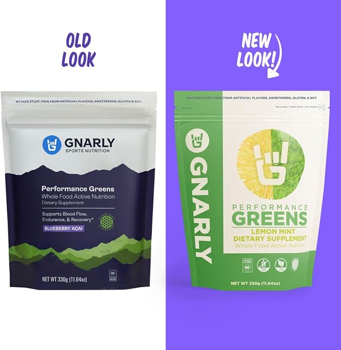 Gnarly Nutrition Greens Superfood Powder – Lemon Mint Performance Super Greens Powder – NSF Contents Certified – Organic Probiotics &amp Essential Micronutrients - Lemon Mint 11.64 oz