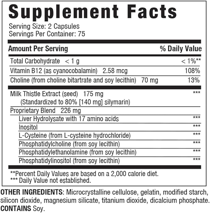 LIVERITE Liver Aid with Milk Thistle 150 Capsules Supports Healthy Liver Function Cleansing Energy &amp Daily Wellness