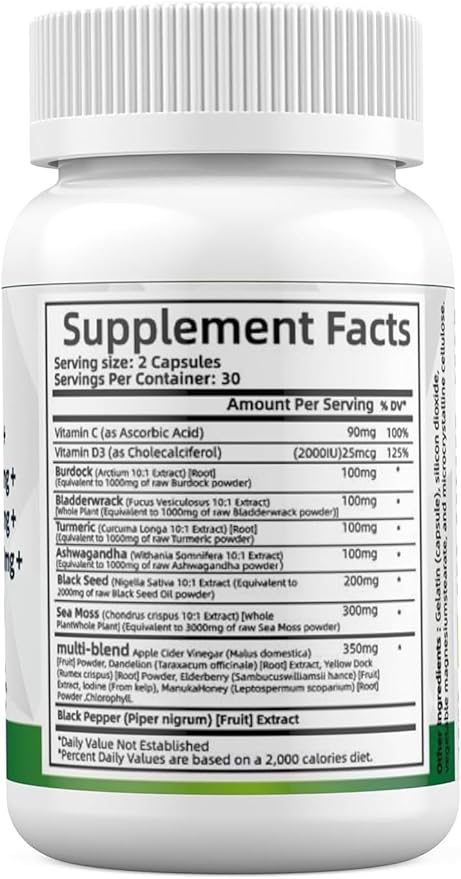 ALODI Super Seaweed Blend Supplement - Contains KSM-66 Ashwagandha Black Seed Oil Burdock Root Kelp Supports Digestion Sleep and Immune Health