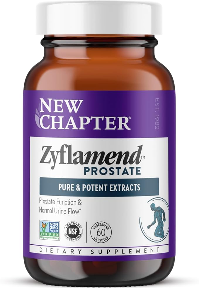 New Chapter Prostate Supplement Zyflamend Prostate with Saw Palmetto + Pumpkin Seed Oil + Turmeric for Prostate Health Vegetarian Capsule 60 Count