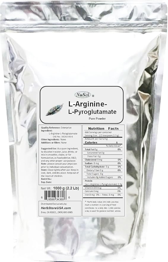 L-Arginine L-Pyroglutamate 1000g (2.2 lb 35.2 oz) Pure Powder