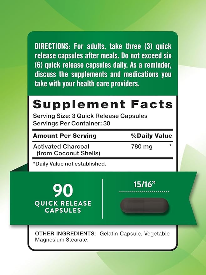 Nature's Truth Activated Charcoal 260mg (Pack of 6)