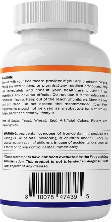 Vitamatic Ferrous Sulfate 325 mg with Vitamin C 100 mg (65 mg Elemental Iron) – High Potency Iron Supplement – No Artificial Colors – 250 Coated Tablets Made in USA - 2 Pack