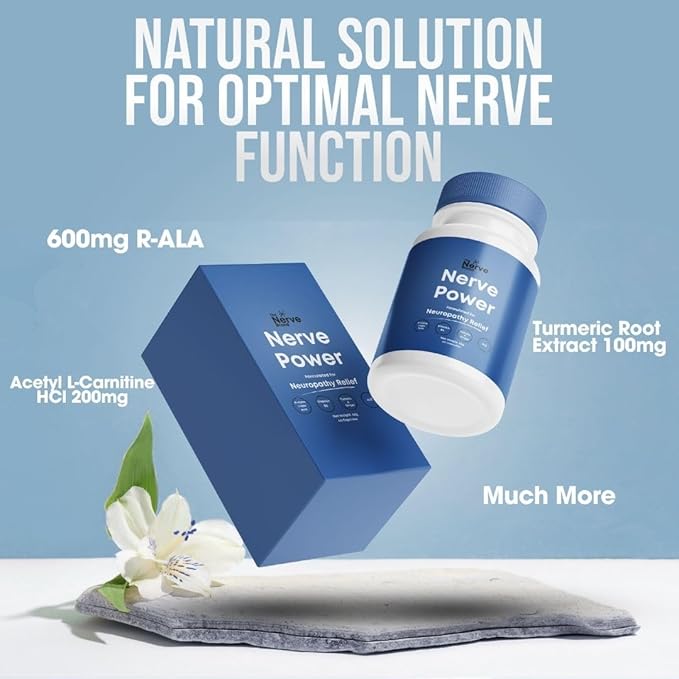 Nerve Power Nerve Supplement R Alpha Lipoic Acid 600mg - Neuropathy Relief for Discomfort for Sciatic Feet Hand
