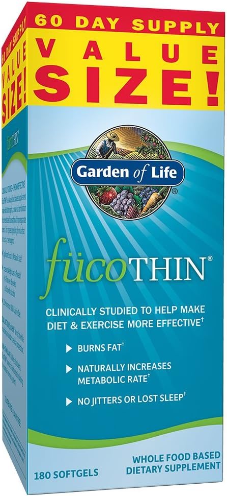 Garden of Life Fucoxanthin Supplements - FucoThin Diet Pill for Weight Loss 180 Count