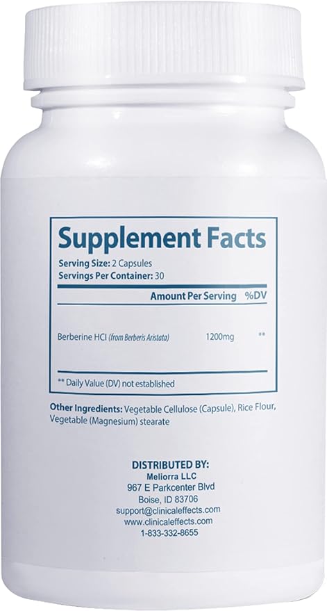 Clinical Effects Berberine HCL - Pure Berberine 1200mg - Liver Support - Vegan Supplement - 3 Pack - Made in the USA