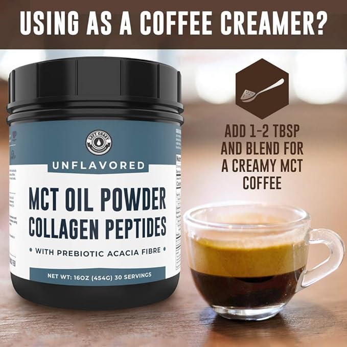 Left Coast Performance Chocolate MCT Oil Powder &amp Collagen Peptides 1lb + Unflavored MCT Oil Powder &amp Collagen Peptides 1lb