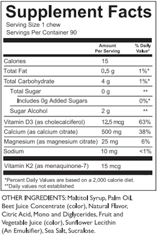 Celebrate Vitamins Bariatric 500mg Calcium Citrate Soft Chews Combo with 500 IU Vitamin D3 – Essential for Gastric Bypass Patients &amp Bone Health - Sugar &amp Gluten Free Rasperry Lemonade (90 Ch
