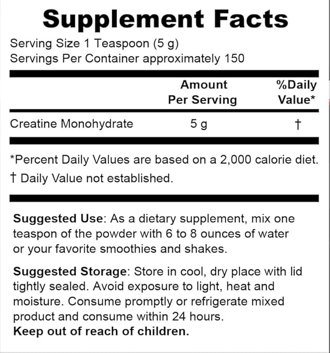 Superior Source Creatine Monohydrate 750G 5000mg Per Serv (5g) - 150 Servings 26.5 oz Muscle Growth Enhanced Strength Supports Post-Workout Recovery Ideal for High-Intensity Training Non-GMO