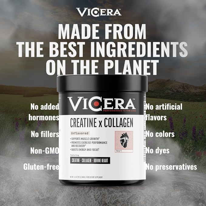 Creatine + Collagen Powder Unflavored Creatine Monohydrate and Collagen Supplement with Probiotics Gluten Free Non GMO Easy to Digest Formula 30 Servings 13.8 Oz