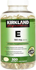 Kirkland Signature Vitamin E 180mg. 500 Softgels (2 Pack)
