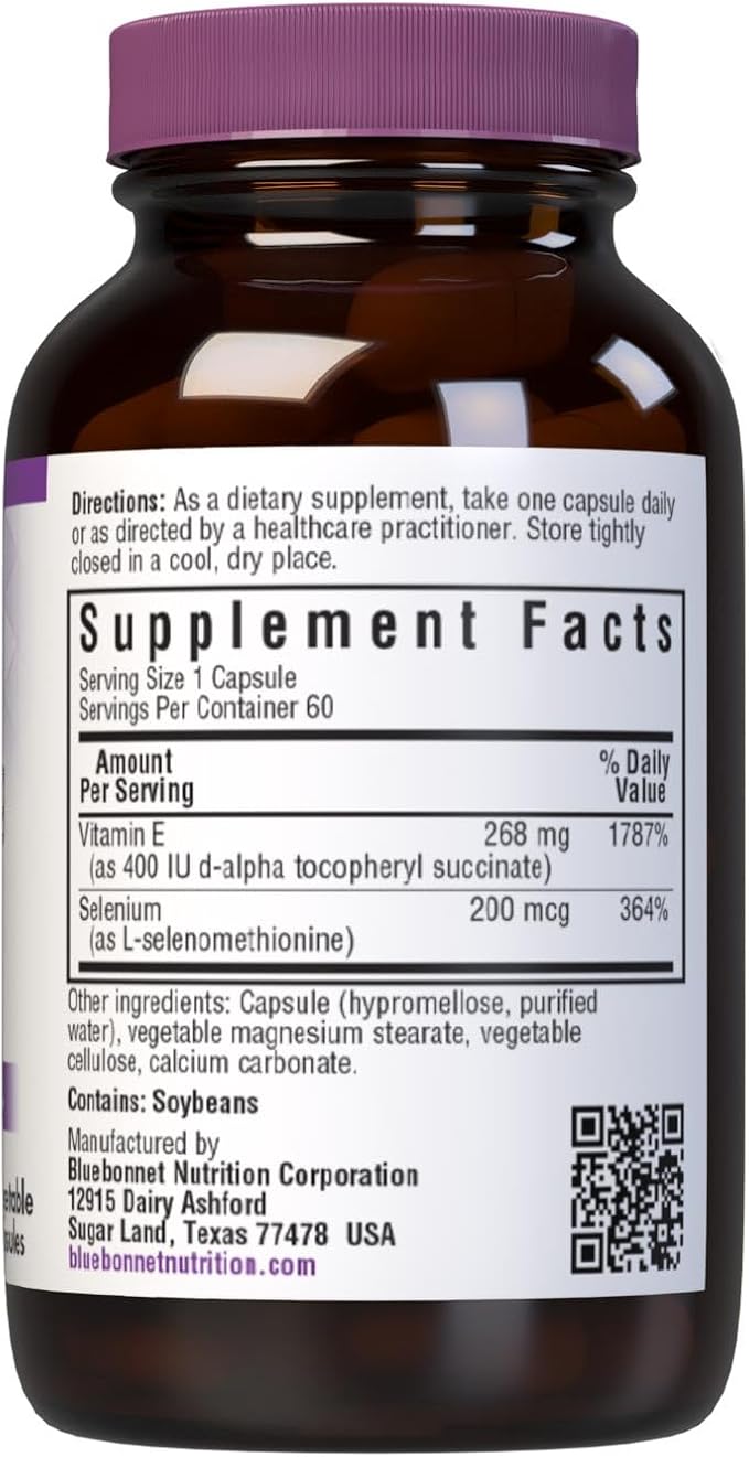 BlueBonnet Dry E-400 IU Plus Selenium Vegetarian Capsules 60 Count