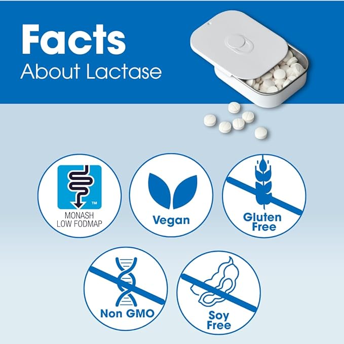Intoleran Lactase 20000 Digestive Enzymes - 50 Scored Tablets | Supplement for Lactose Intolerance | Lactase Enzyme That Helps Digest Dairy &amp Lactose | Highest Dosed &amp Fast Acting | Pure &amp
