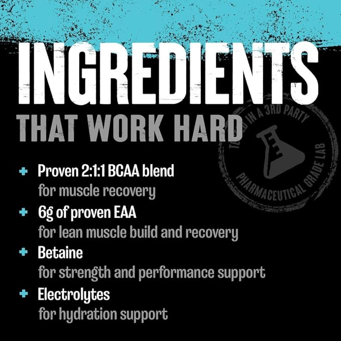 Animal Juiced Amino Acids - BCAA Powder EAA Matrix Plus Hydration with Electrolytes and Sea Salt Anytime Recovery and Improved Performance Strawberry Limeade Flavor 30 Servings